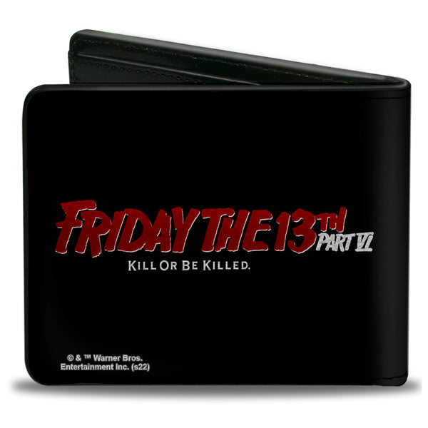 Buckle Down Bi-Fold Wallet - Friday The 13th PART VI KILL OR BE KILLED Movie Poster And Title Logo