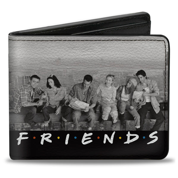 buckle down Bi-Fold Wallet - FRIENDS 6-Character Lunch on a Skyscraper Vivid Grays Black White Multi Color
