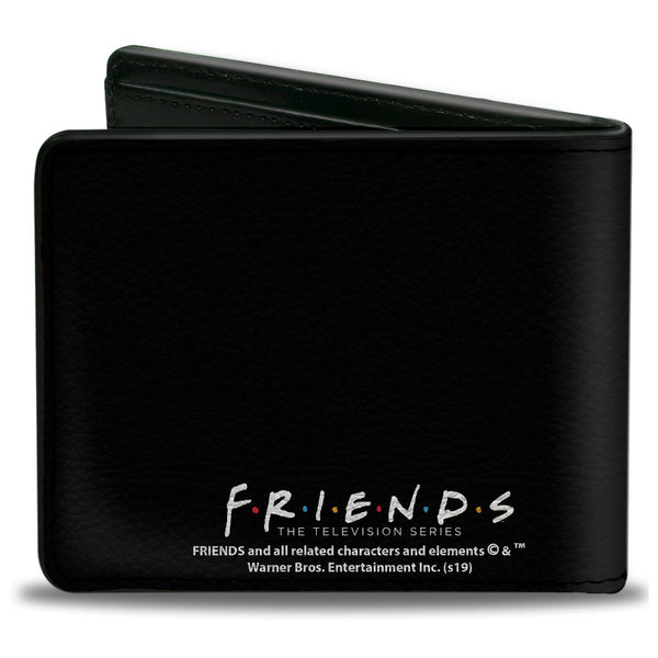 Buckle Down Bi-Fold Wallet - FRIENDS Logo Black White Multi Color