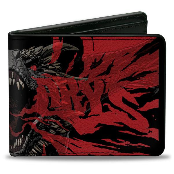buckle down Bi-Fold Wallet - Game of Thrones DRACARYS Dragon Fire Black/Reds