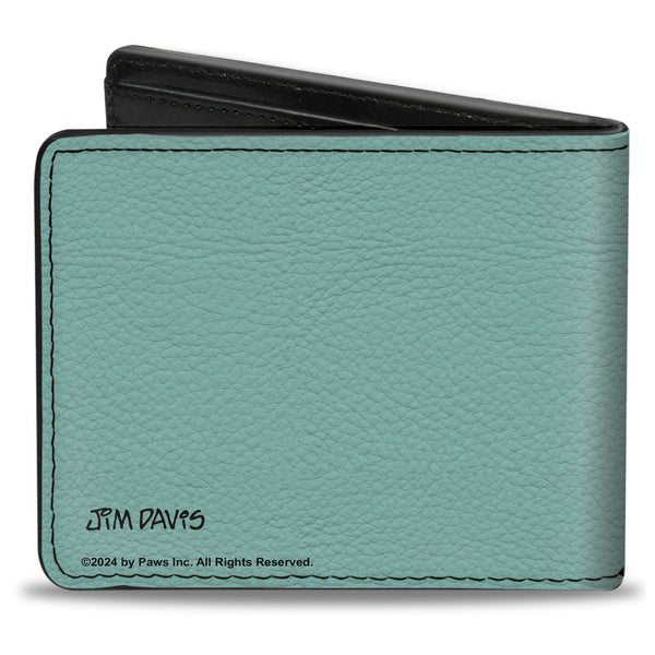 Buckle Down Bi-Fold Wallet - Garfield NEVER MET A LASAGNA Pose Light Blue