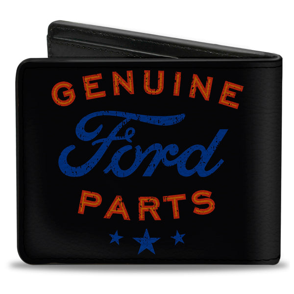 Buckle Down Bi-Fold Wallet - GENUINE FORD PARTS Star Logo Black Red Blue