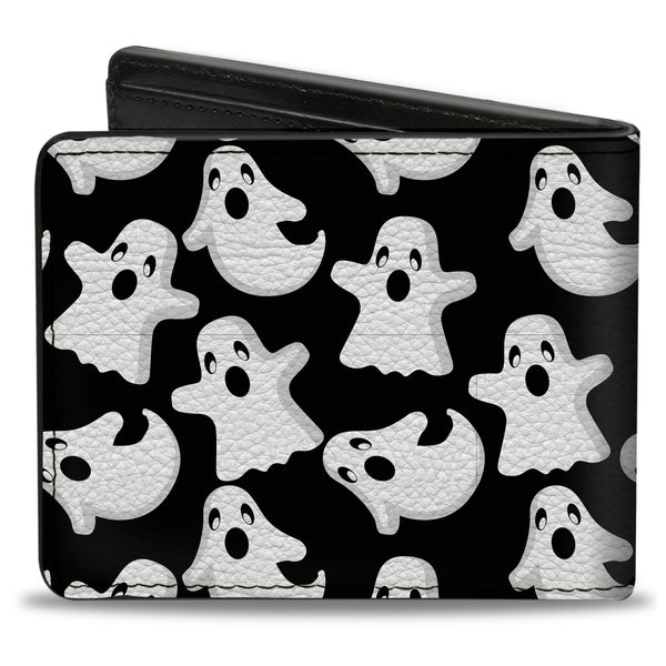 Buckle Down Bi-Fold Wallet - Ghosts Scattered Black White