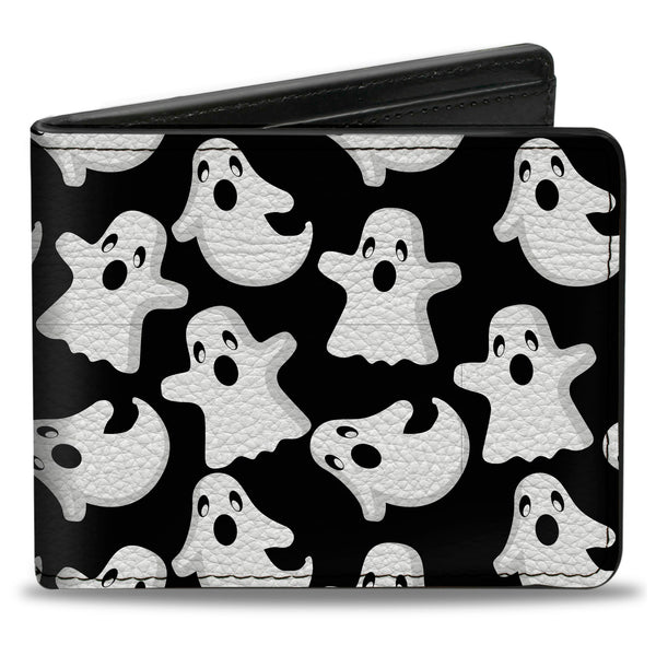 buckle down Bi-Fold Wallet - Ghosts Scattered Black White