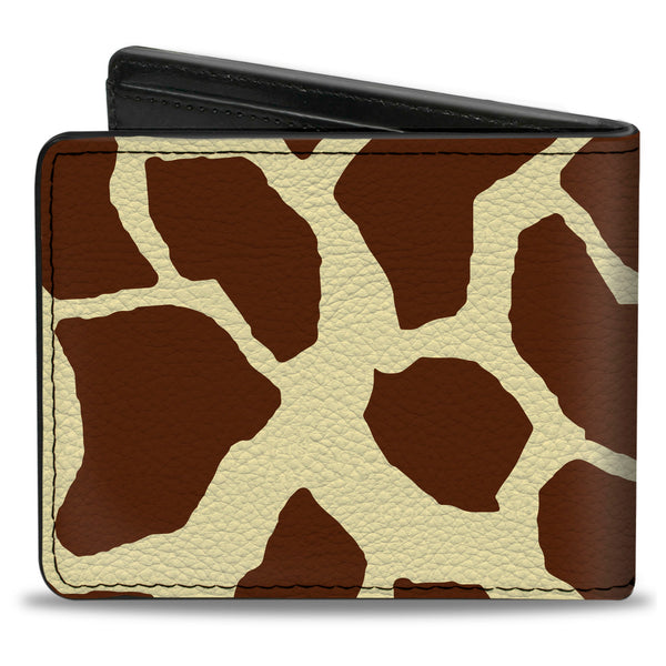 Buckle Down Bi-Fold Wallet - Giraffe Spots2 Cream Brown