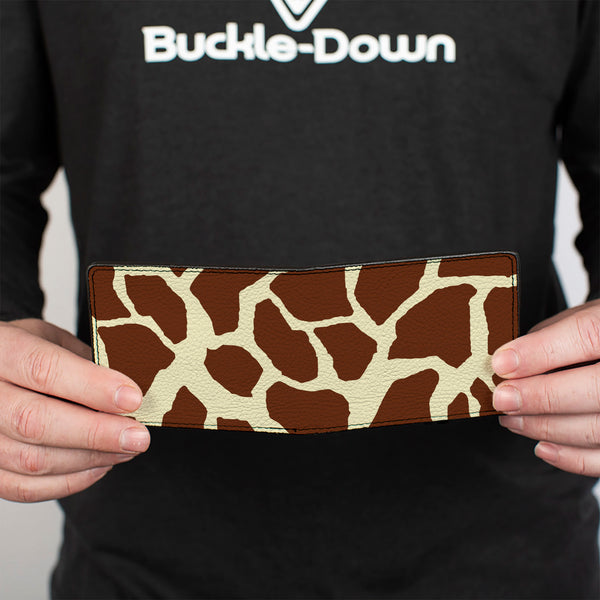 Buckle Down Bi-Fold Wallet - Giraffe Spots2 Cream Brown
