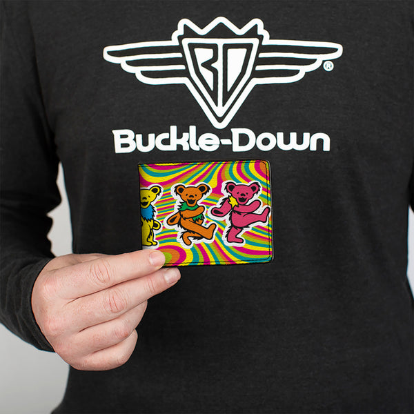 Buckle Down Bi-Fold Wallet - Grateful Dead Dancing Bears Swirl Multi Color