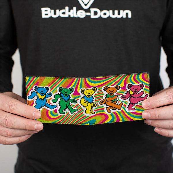 Buckle Down Bi-Fold Wallet - Grateful Dead Dancing Bears Swirl Multi Color