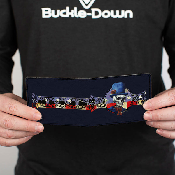 Buckle Down Bi-Fold Wallet - Grateful Dead Dave's Picks Bonus Disc 2013 Skeleton Cover Art Black/Blue/Red