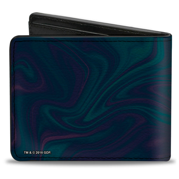 Buckle Down Bi-Fold Wallet - Grateful Dead Space Your Face Yin Yang Swirl Blues Purples Black