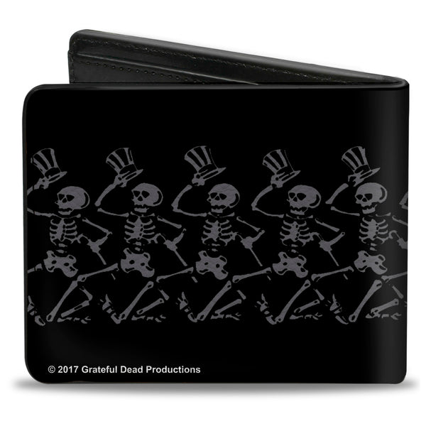 Buckle Down Bi-Fold Wallet - GRATEFUL DEAD Steal Your Face Logo Dancing Skeletons Black Gray Red White Blue