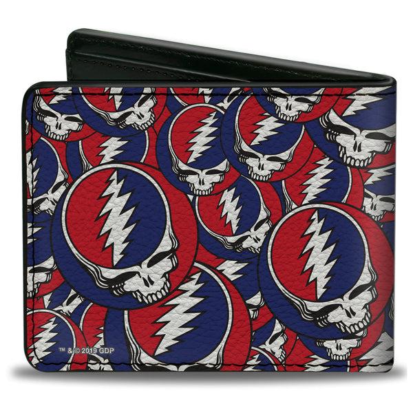 Buckle Down Bi-Fold Wallet - GRATEFUL DEAD Steal Your Face Logo Centered + Stacked