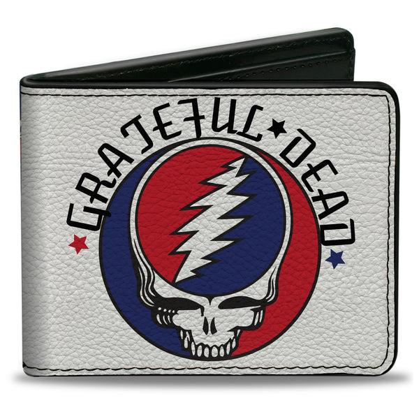 buckle down Bi-Fold Wallet - GRATEFUL DEAD Steal Your Face Logo Centered + Stacked