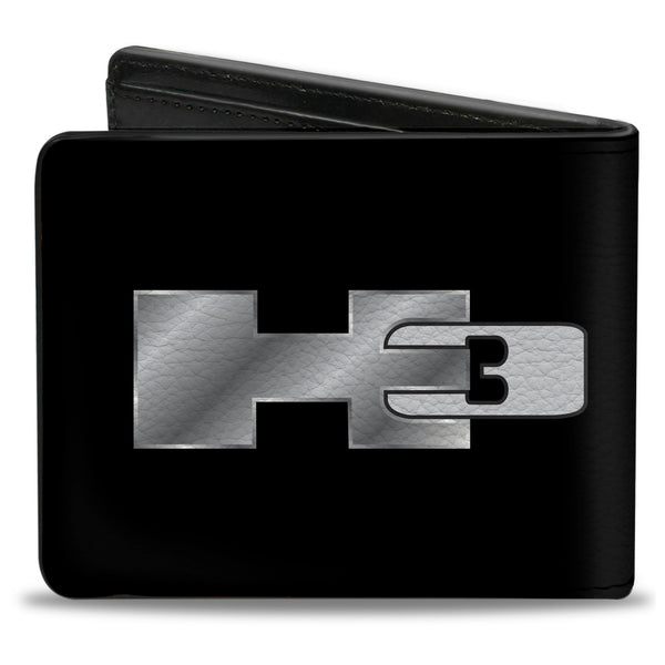 Buckle Down Bi-Fold Wallet - H3 Black Silver Logo CENTERED