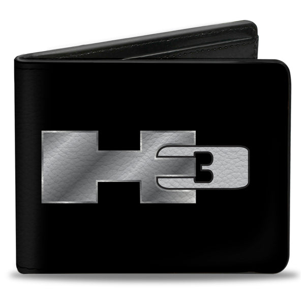 buckle down Bi-Fold Wallet - H3 Black Silver Logo CENTERED
