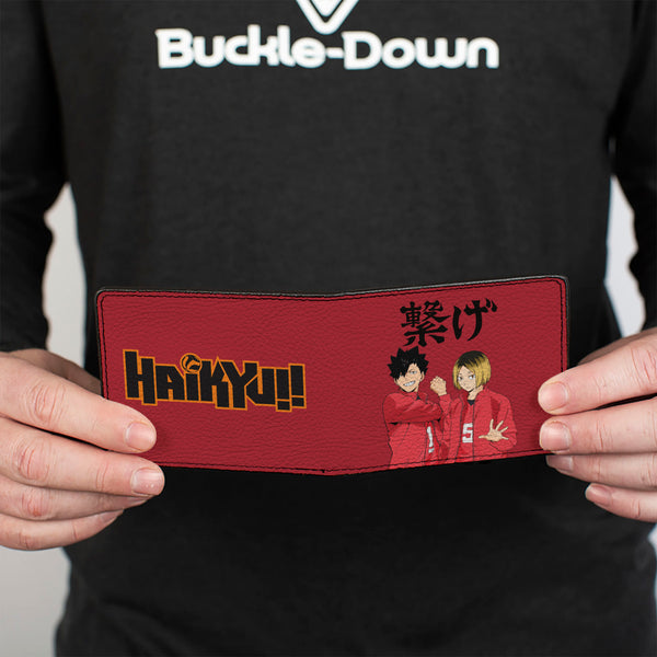 Buckle Down Bi-Fold Wallet - HAIKYU Nekoma High School Kozume And Kuroo CONNECT Pose Red
