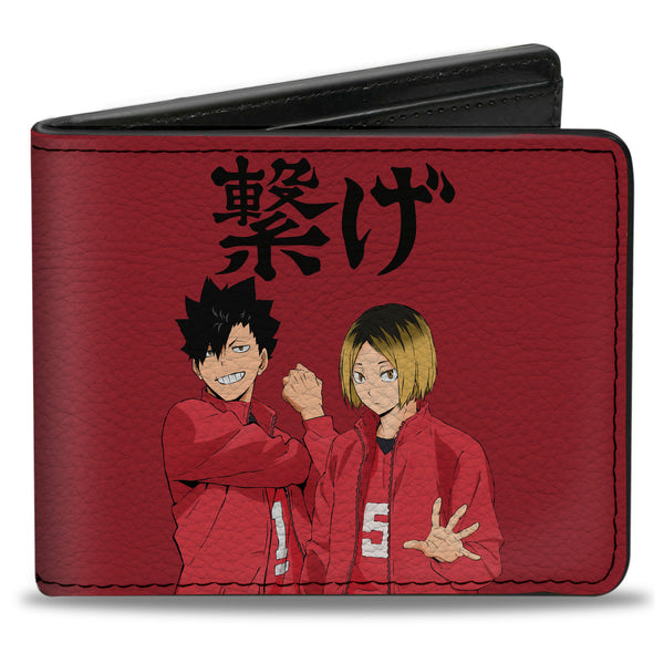 buckle down Bi-Fold Wallet - HAIKYU Nekoma High School Kozume and Kuroo CONNECT Pose Red