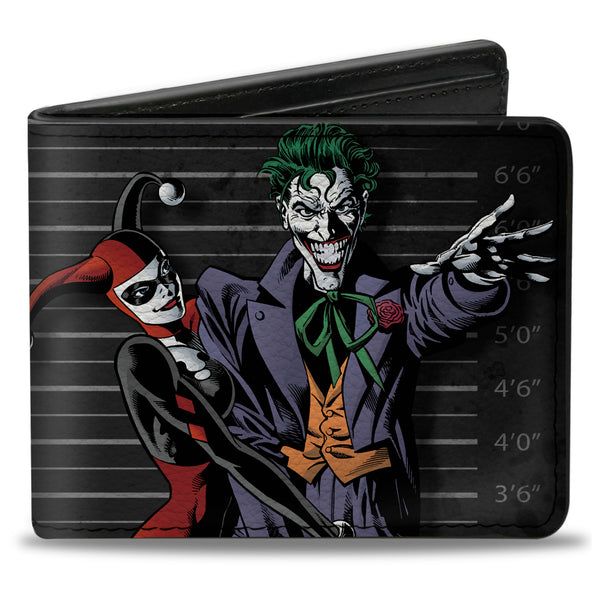 buckle down Bi-Fold Wallet - Harley Quinn Hugging Joker Pose Lineup Grays