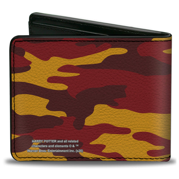 Buckle Down Bi-Fold Wallet - Harry Potter Gryffindor Crest Camo Gold Reds