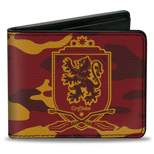 buckle down Bi-Fold Wallet - Harry Potter Gryffindor Crest Camo Gold Reds