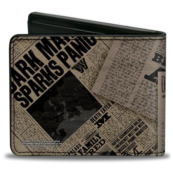Buckle Down Bi-Fold Wallet - Harry Potter Headlines UNDESIRABLE NO 1 White Black