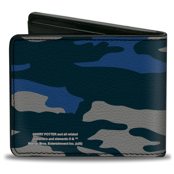 Buckle Down Bi-Fold Wallet - Harry Potter Ravenclaw Crest Camo Blues Grays