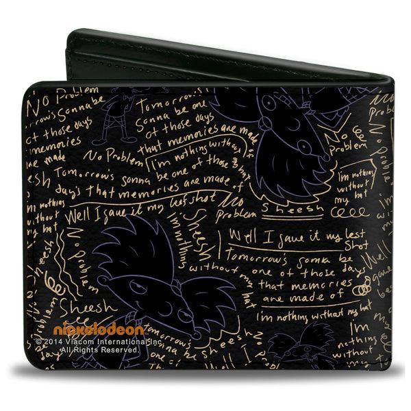 Buckle Down Bi-Fold Wallet - HEY ARNOLD Arnold Pose Chalkboard Scribbles