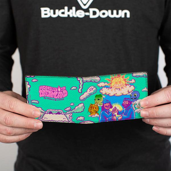 Buckle Down Bi-Fold Wallet - HOMIES IN DREAMLAND Cheech And Chong Pose With Homies Characters Smoke Clouds Blue
