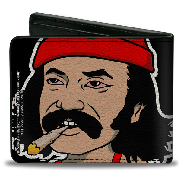 Buckle Down Bi-Fold Wallet - Homies In Dreamland Cheech And Chong Smoking Pose Black
