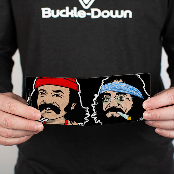 Buckle Down Bi-Fold Wallet - Homies In Dreamland Cheech And Chong Smoking Pose Black