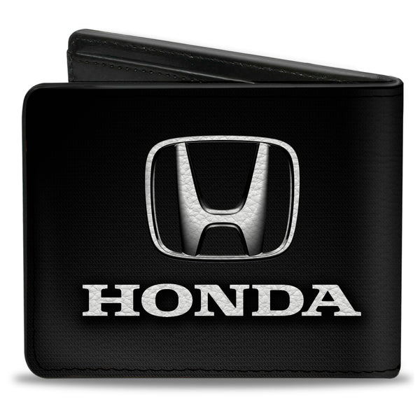 Buckle Down Bi-Fold Wallet - Honda Logo Black Silver White
