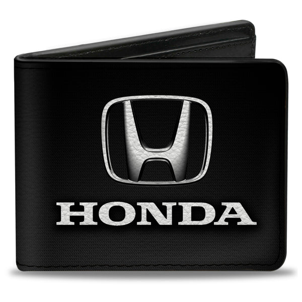 buckle down Bi-Fold Wallet - Honda Logo Black Silver White