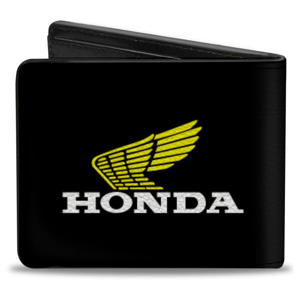 Buckle Down Bi-Fold Wallet - HONDA Motorcycle Black Yellow White