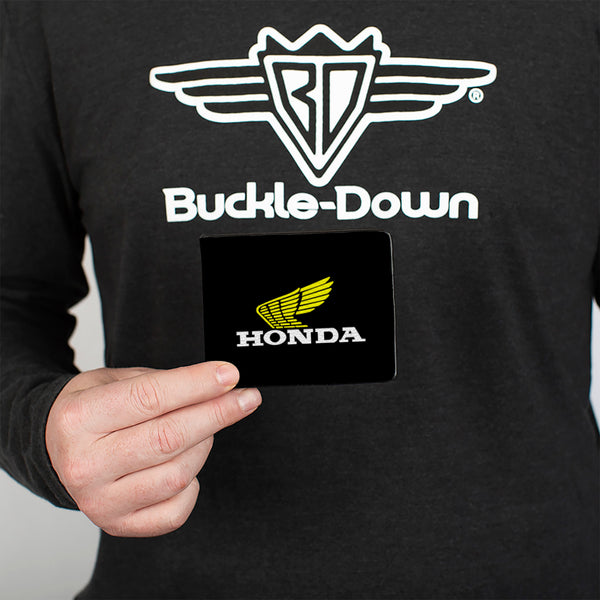Buckle Down Bi-Fold Wallet - HONDA Motorcycle Black Yellow White