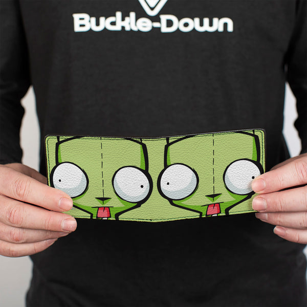 Buckle Down Bi-Fold Wallet - Invader Zim GIR Face Close-Up Greens