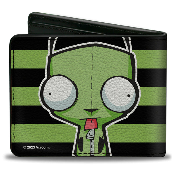 Buckle Down Bi-Fold Wallet - Invader Zim GIR Pose Stripe Green/Black