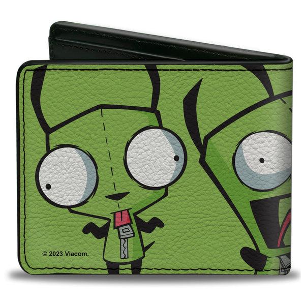 Buckle Down Bi-Fold Wallet - Invader Zim GIR Poses Green