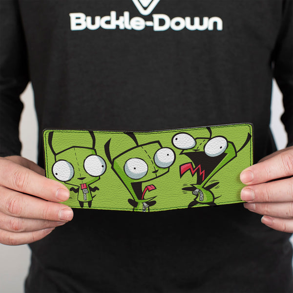 Buckle Down Bi-Fold Wallet - Invader Zim GIR Poses Green