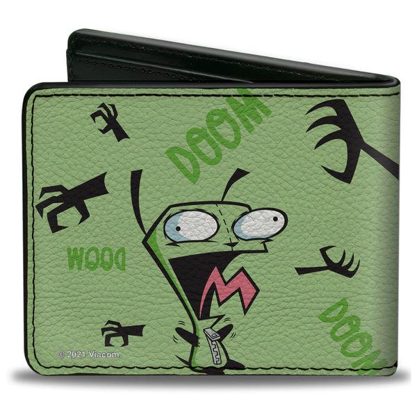 Buckle Down Bi-Fold Wallet - Invader Zim GIR Screaming DOOM Pose Greens