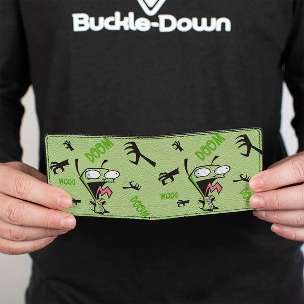 Buckle Down Bi-Fold Wallet - Invader Zim GIR Screaming DOOM Pose Greens