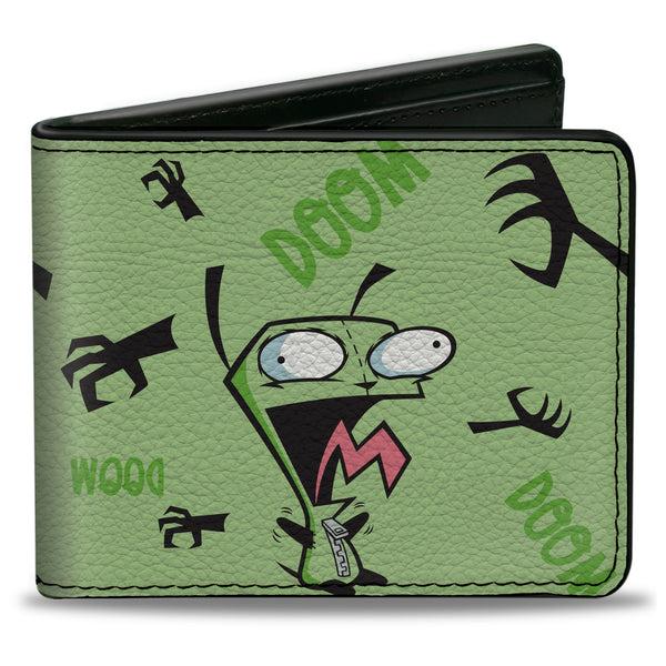 buckle down Bi-Fold Wallet - Invader Zim GIR Screaming DOOM Pose Greens