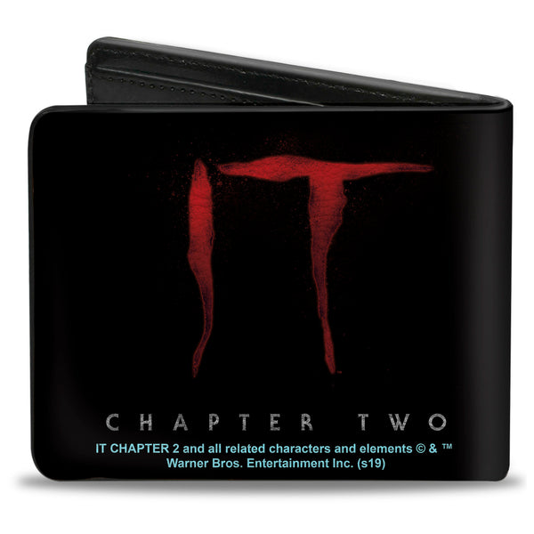 Buckle Down Bi-Fold Wallet - IT CHAPTER TWO Pennywise Face + Logo Black Red Blues