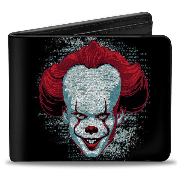 buckle down Bi-Fold Wallet - IT CHAPTER TWO Pennywise Face + Logo Black Red Blues