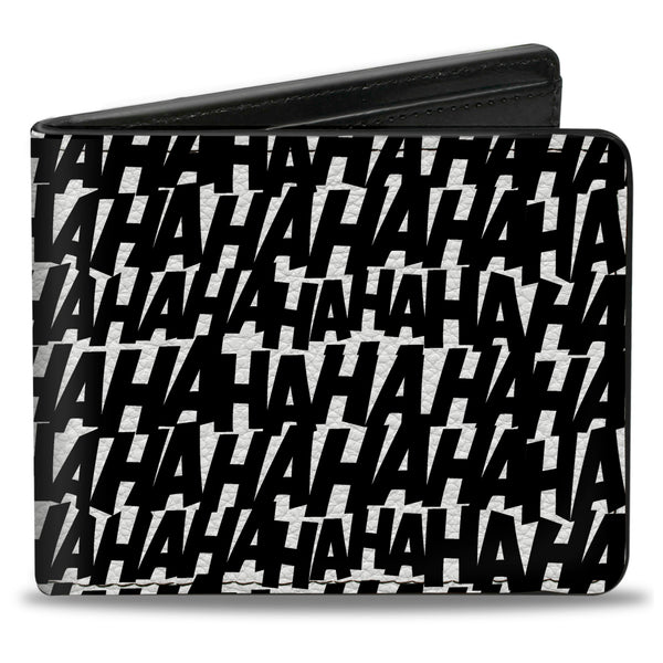 buckle down Bi-Fold Wallet - Joker HA HA HA Text White Black