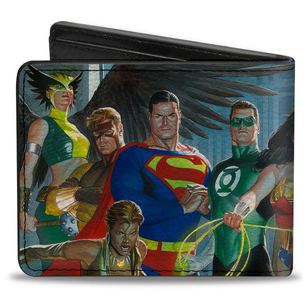 Buckle Down Bi-Fold Wallet - Justice League Of America Issue #12 12-Superhero Cover Pose Blues