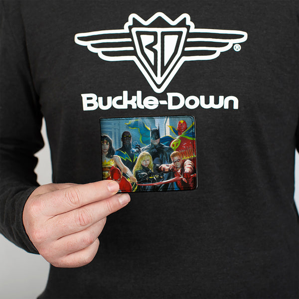 Buckle Down Bi-Fold Wallet - Justice League Of America Issue #12 12-Superhero Cover Pose Blues