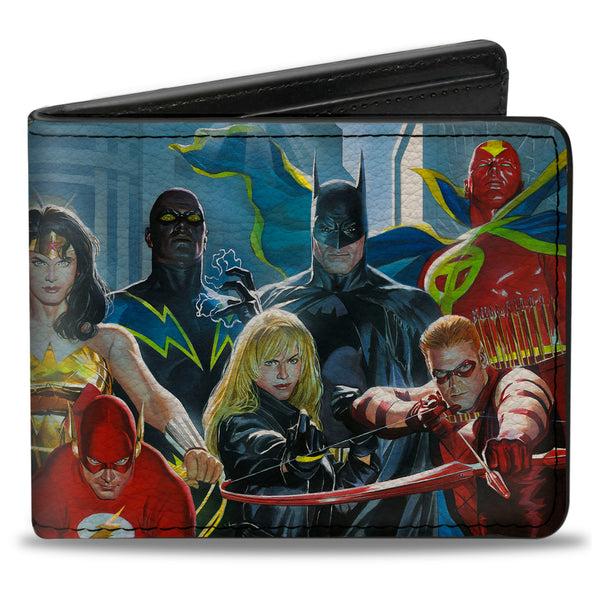 buckle down Bi-Fold Wallet - Justice League of America Issue #12 12-Superhero Cover Pose Blues