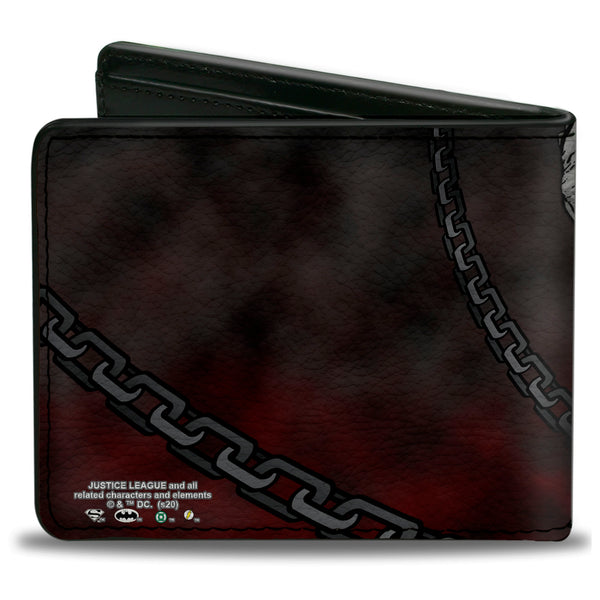 Buckle Down Bi-Fold Wallet - Lobo Action Pose Justice League Forever Evil Issue 23 2 Cover Pose Grays Reds