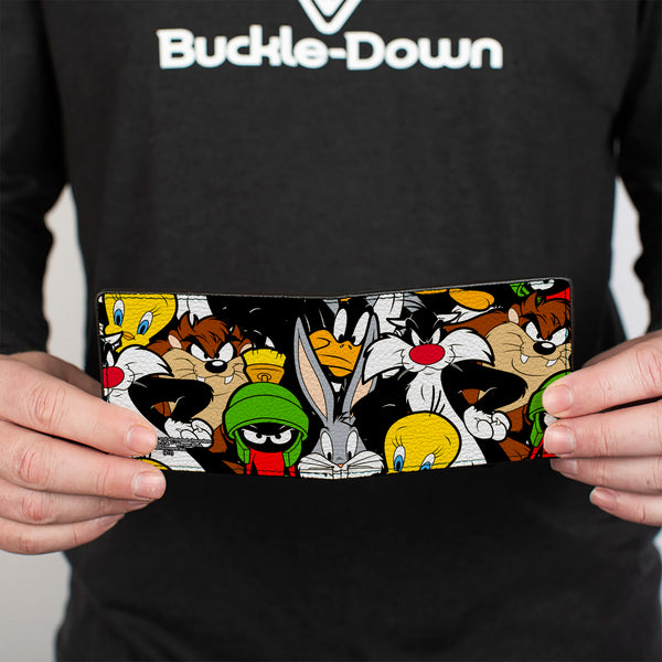 Buckle Down Bi-Fold Wallet - Looney Tunes 6-Character Stacked Collage