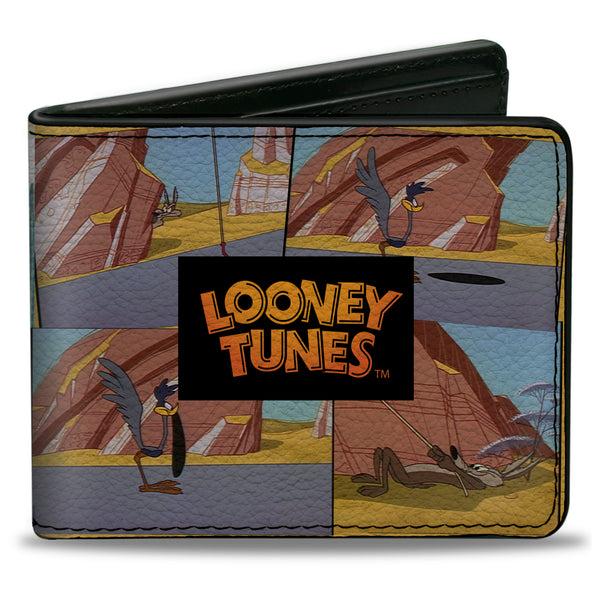 buckle down Bi-Fold Wallet - LOONEY TUNES Wile E. Coyote and Road Runner Scene Blocks